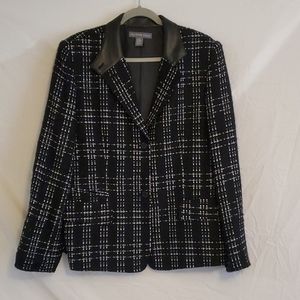 Josephine Chaus Black & White Tweed Blazer